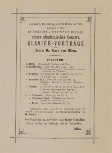 Programme 1884