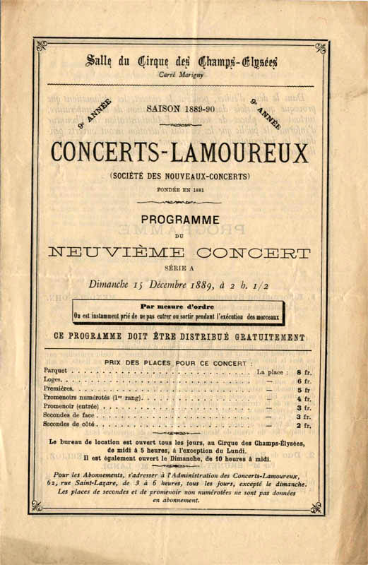 Concert 15/12/1889