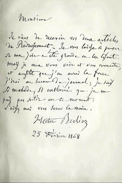 lettre de Berlioz